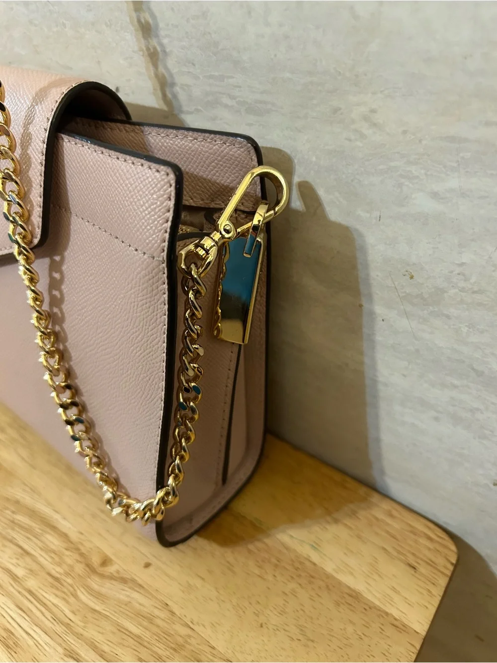 Michael Kors Mott Leather Convertible Pink Crossbody Shoulder Bag